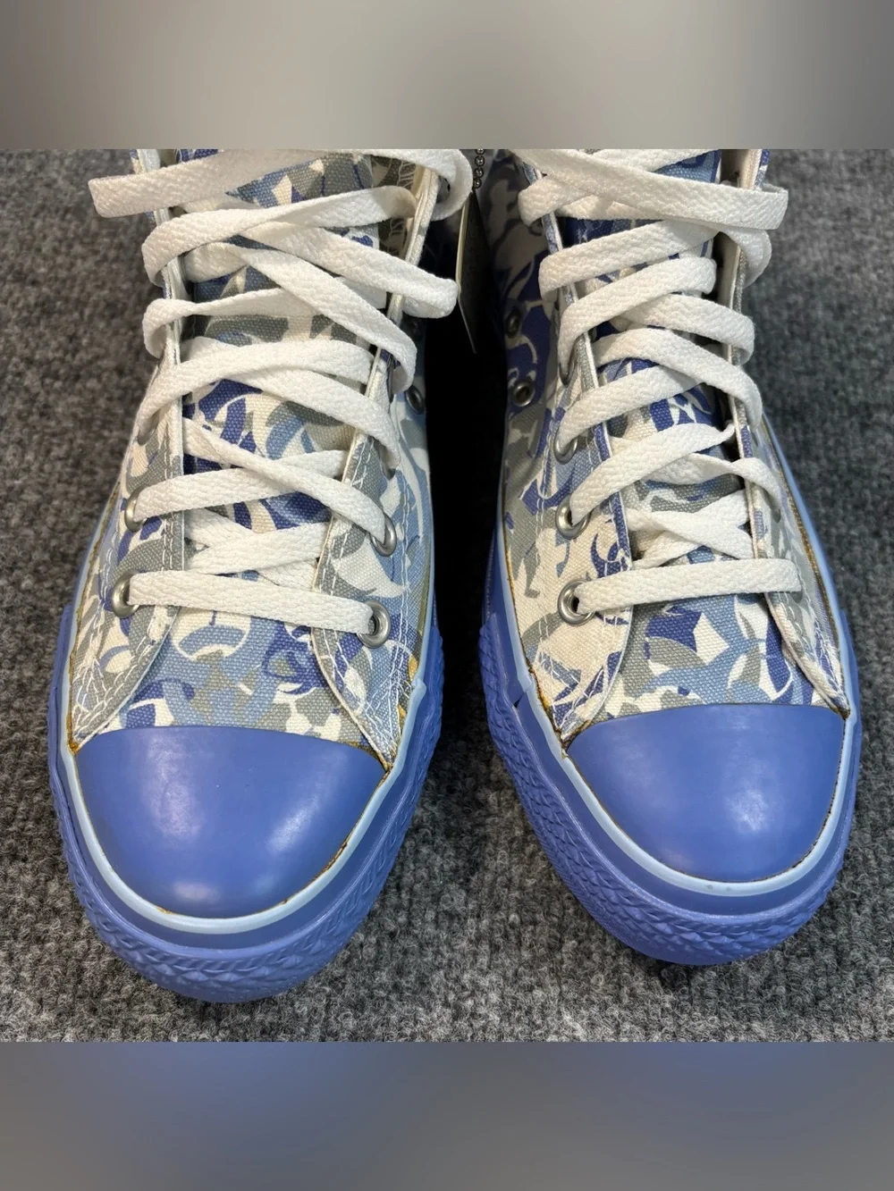 Converse All Star High Top Blue Camo Biohazard Aquatic VTG 1W317 Mens Sz 8 Tag - Picture 12 of 16